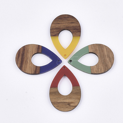 Resin & Walnut Wood Pendants RESI-S358-94-1