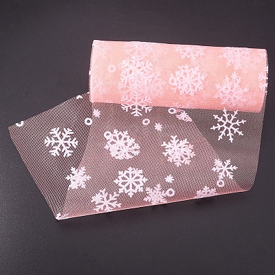 BENECREAT Snowflake Deco Mesh Ribbons OCOR-BC0006-05F-1