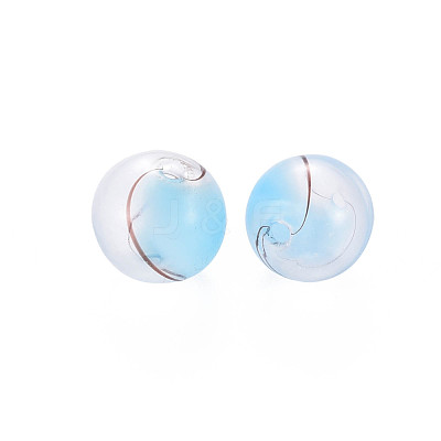 Transparent Handmade Blown Glass Globe Beads X-GLAA-T012-33B-06-1