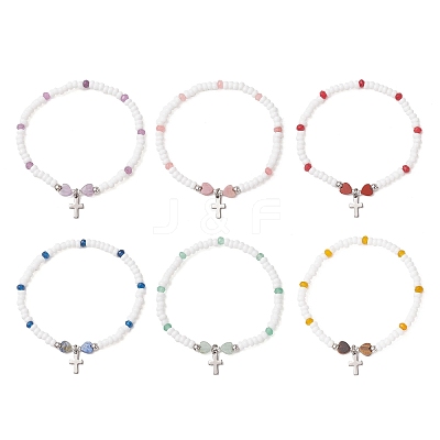 304 Stainless Steel Tiny Charm Bracelets BJEW-MZ00325-1