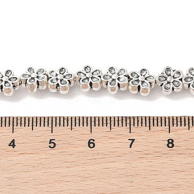 Tibetan Style Flower Alloy Bead Strands TIBEB-O007-08-RS-1