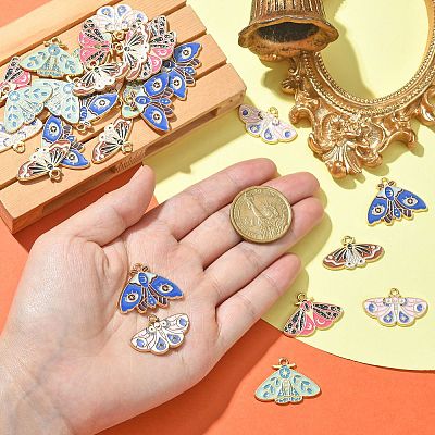 30Pcs 5 Styles Alloy Enamel Pendants ENAM-CJ0005-34-1