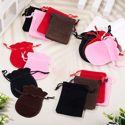 24Pcs 8 Styles Gourd & Rectangle Velvet Drawstring Packing Bags TP-TA0001-07B-1