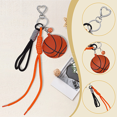 1Pc Sports ThemePU Leather Keychains KEYC-SP0001-67C-1