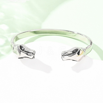 304 Stainless Steel Cuff Bangles for Women Men BJEW-P386-01AS-1
