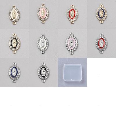 50Pcs 10 Colors Zinc Alloy Enamel Connector Charms FIND-NB0007-24-1