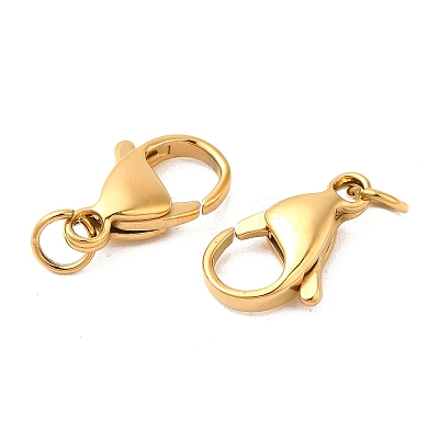 Ion Plating(IP) 304 Stainless Steel Lobster Claw Clasps STAS-AB15-G-02-1