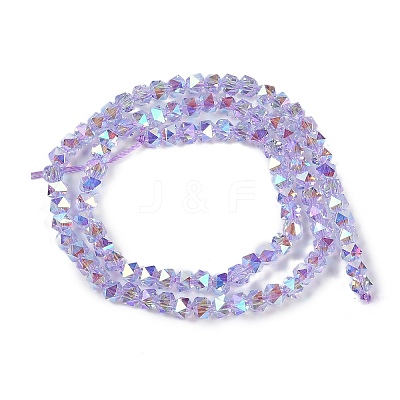 Electroplate Glass Beads Strands GLAA-Q105-02A-1