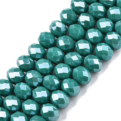 Electroplate Glass Beads Strands EGLA-A044-P8mm-A31-1