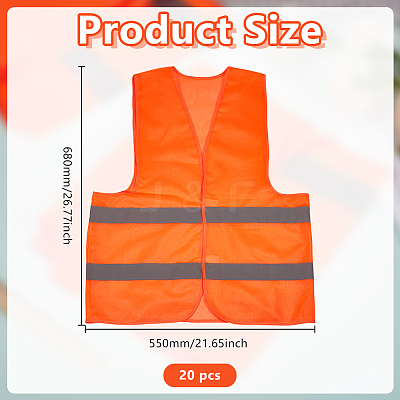 20Pcs Cloth Reflective Safety Vest AJEW-GO0005-12A-1