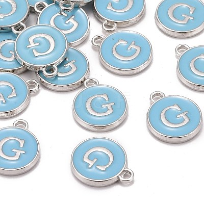 Platinum Plated Alloy Enamel Charms ENAM-S118-04G-P-1