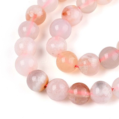 Natural Cherry Blossom Agate Beads Strands G-K310-C07-6mm-1