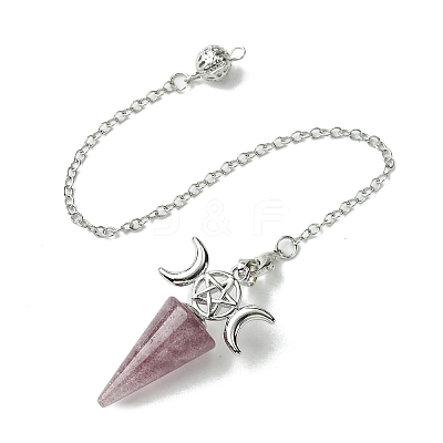 Natural Strawberry Quartz Cone Dowsing Pendulum Big Pendants G-C114-01P-15-1