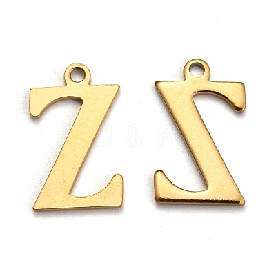 Ion Plating(IP) 304 Stainless Steel Alphabet Charms STAS-H122-Z-G-1