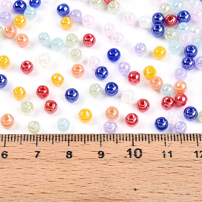 Transparent Colours Luster Glass Seed Beads SEED-N007-10-1
