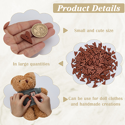2 Sets 2-Hole Wood Buttons WOOD-FG0001-62-1