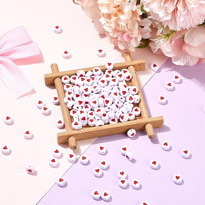 100Pcs Opaque Acrylic Beads MACR-YW0003-79A-1
