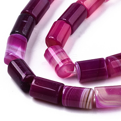 Natural Striped Agate/Banded Agate Beads Strands G-T131-70A-1