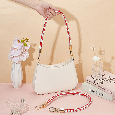 Two Tone Braided Round PU Leather Bag Straps DIY-WH0816-091A-KCG-1