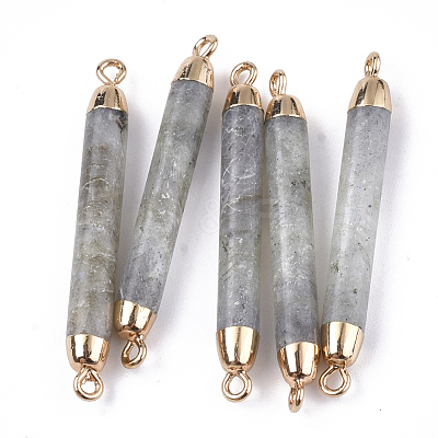 Electroplate Natural Labradorite Links connectors G-S344-73E-1