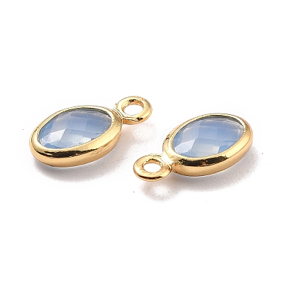 Eco-Friendly Brass with Glass Pendants X-KK-K268-01J-1