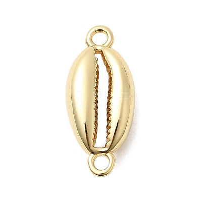 Brass Shell Shape Connector Charms KK-H529-11G-1