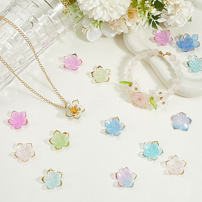 180Pcs 6 Colors Transparent Acrylic Bead Caps TACR-PA0001-08-1