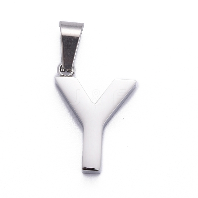 Non-Tarnish 304 Stainless Steel Letter Pendants STAS-H127-Y-P-1