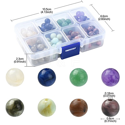 160Pcs 8 Styles Acrylic Beads OACR-YW0001-83-1