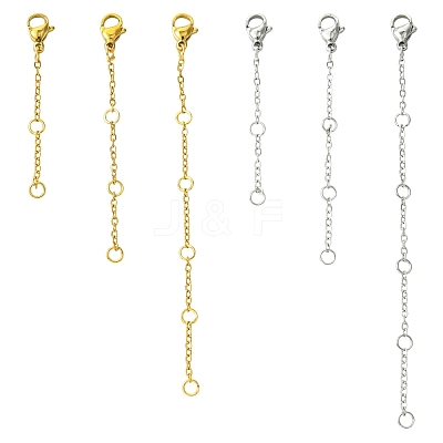 2 Bags 2 Colors 316 Surgical Stainless Steel Chain Extender STAS-CJ0002-82-1