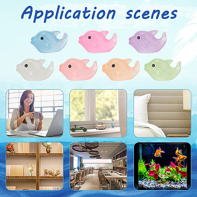 56Pcs 7 Colors Luminous Resin Display Decoration DJEW-GA0001-43-1