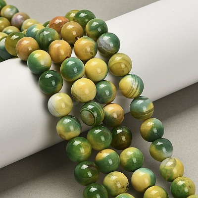 Dyed Natural Agate Beads Strands G-G203-09G-10mm-1