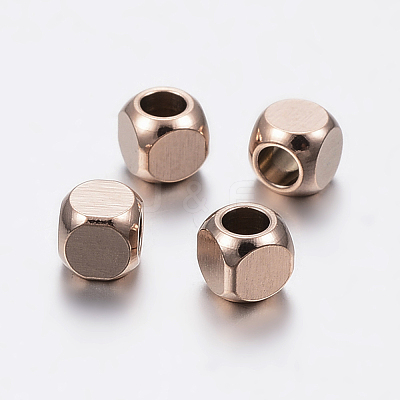 Ion Plating(IP) 304 Stainless Steel Beads STAS-F136-01RG-4x4mm-1