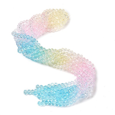 Transparent Painted Glass Beads Strands DGLA-A034-T6mm-A21-1