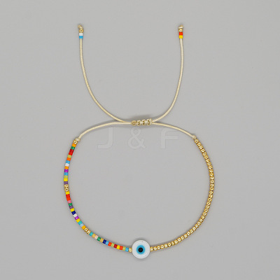 Simple Glass Seed Beads Braided Bead Bracelets OR6638-2-1