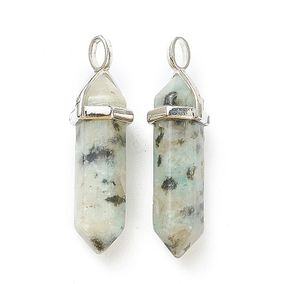 Natural Sesame Jasper Pointed Pendants X-G-M378-01P-A11-1