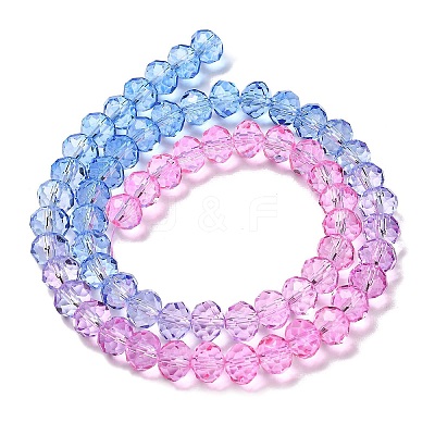 Transparent Painted Glass Beads Strands DGLA-A034-T6mm-A08-1