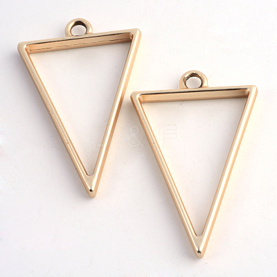 Rack Plating Alloy Triangle Open Back Bezel Pendants X-PALLOY-S047-09C-FF-1