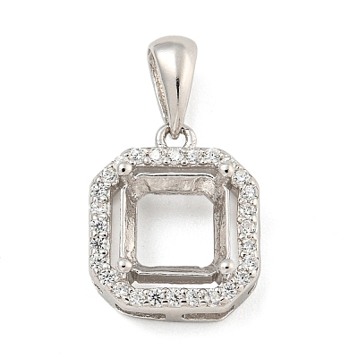 925 Sterling Silver Micro Pave Clear Cubic Zirconia Sew on Prong Settings STER-B005-09P-1