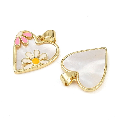 Brass Enamel Pendants X-KK-S526-52G-1