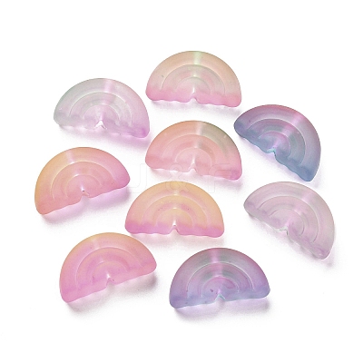 Rubberized Style Luminous Transparent Acrylic Beads LACR-Q002-04-1