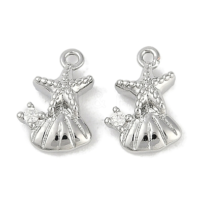 Brass Micro Pave Cubic Zirconia Charms KK-I719-39P-1