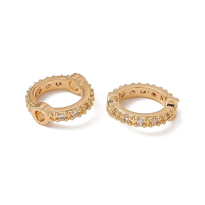 Brass Micro Pave Cubic Zirconia Bead Frames KK-A171-05G-02-1
