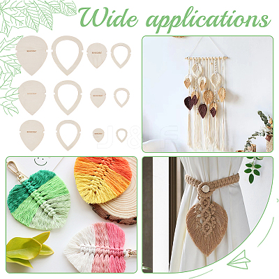1 Set Wood Macrame Leaf/Flower Cutting Template DIY-BC0009-99-1