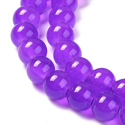 Baking Paint Imitation Jade Glass Round Bead Strands X1-DGLA-Q021-8mm-27-1