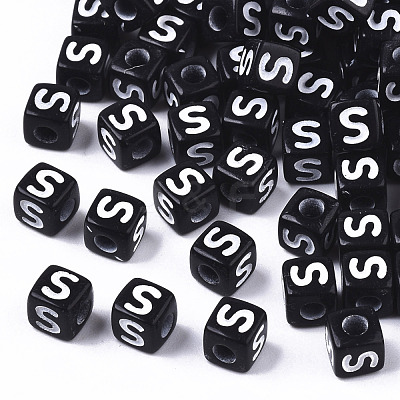 Opaque Acrylic Beads SACR-N002-01S-1