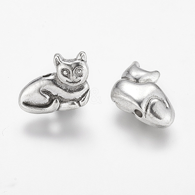Tibetan Style Alloy Kitten Beads LS-TIBEP-GC183-AS-RS-1