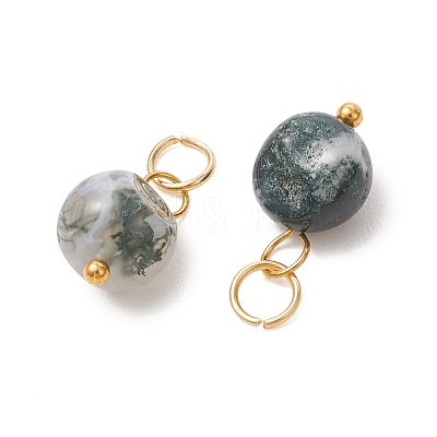 Natural Tree Agate Tumbled Stone Pendants PALLOY-JF05428-01-1