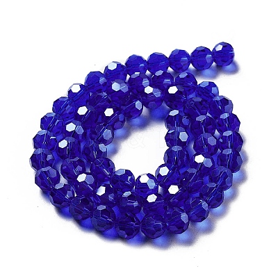 Electroplate Transparent Glass Beads Strands EGLA-A035-T8mm-A06-1