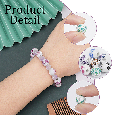 180Pcs 15 Colors Handmade Porcelain Beads PORC-CA0001-15-1